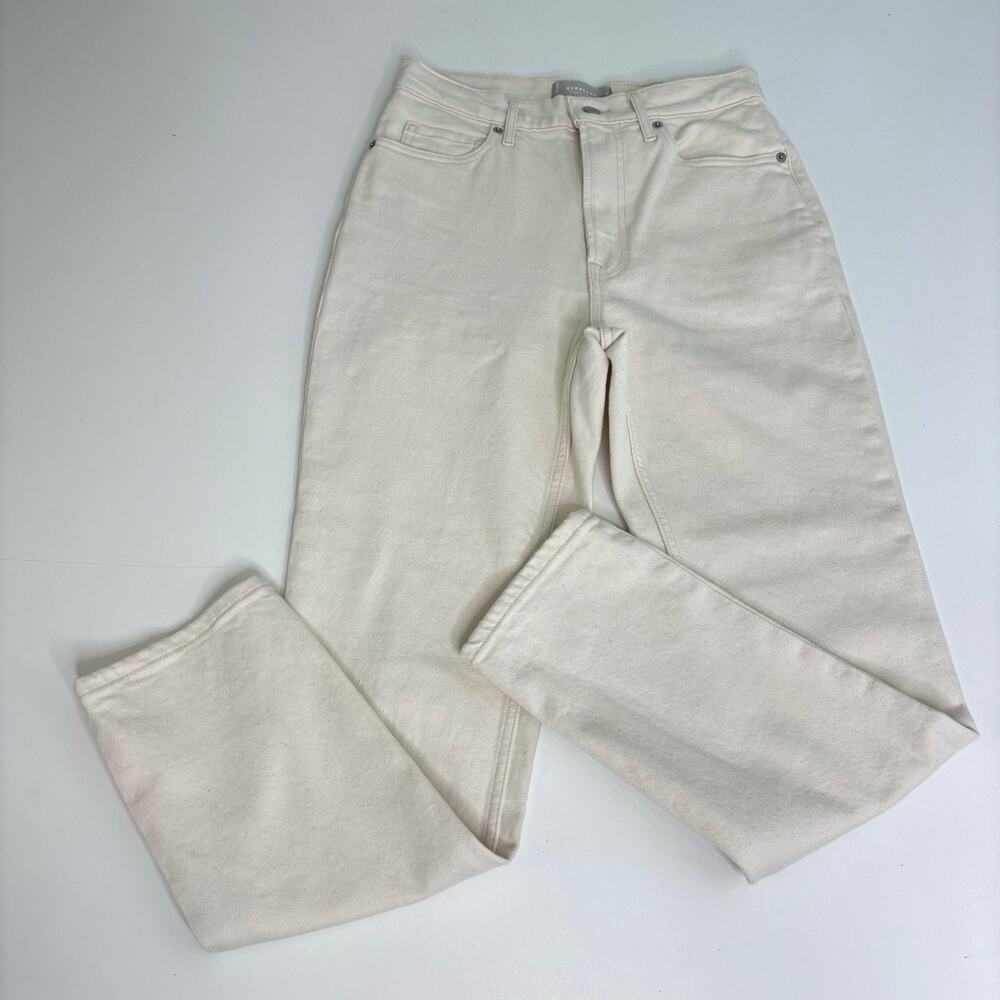 Everlane Organic Cotton Cream Original Cheeky Jean High Rise Straight Leg 27